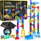 Glowing Marble Run – Construction Set with 15 Glow in the Dark Glass Marbles & Storage Bag, STEM Gifts for Boys and Girls, Building Project Toy (Amazon Exclusive)